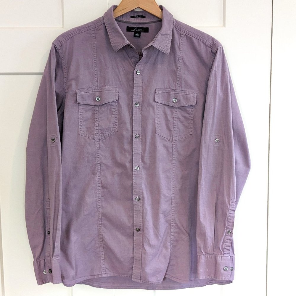 Marc Anthony purple button down cotton shirt - slim fit